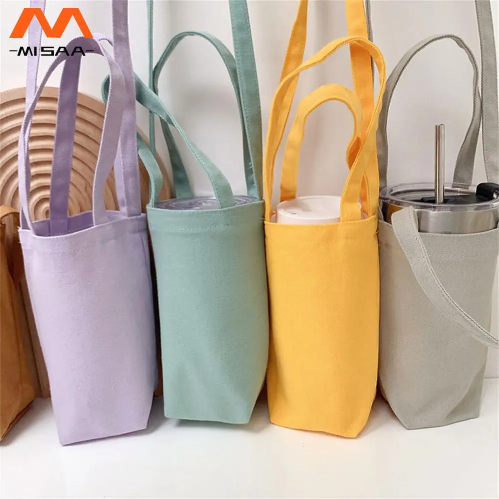 Water Bottle Cover Portable Creative Shoulder Canvas Water Cup Accessories Mobile Phone Bag Dual Purpose Multi Scene Use Handbag