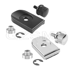Tornillo de asiento cromado negro para motocicleta Harley Sportster Touring Softail CVO, Kit de lengüeta, cubierta de perilla de montaje, CNC trasero