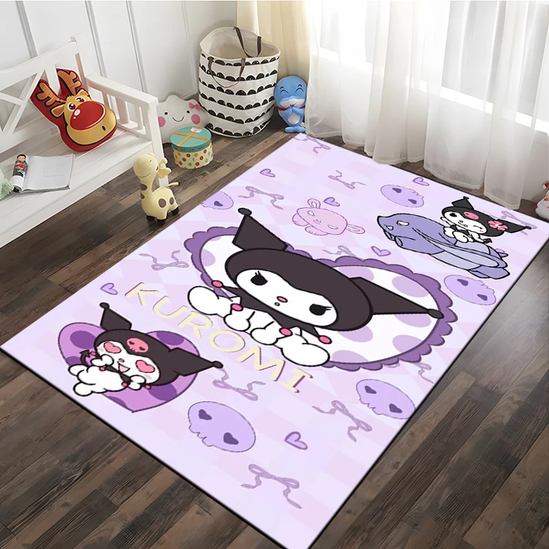 Sanrio Kuromi Anime Large Area Rug 3D Carpet for Living Room Kids Bedroom Sofa Kitchen Kids Decorate Children Non-slip Floor Mat