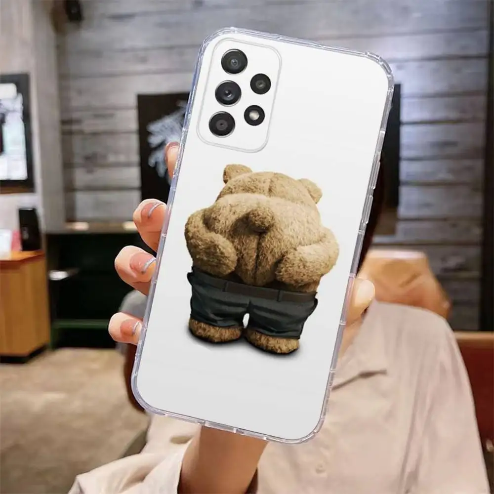 Bonita funda de teléfono T-Teds Bear para Samsung Galaxy A,71,70,52,51,40,31,50,50S,30S,21S,12,10,Note20ultra transparente