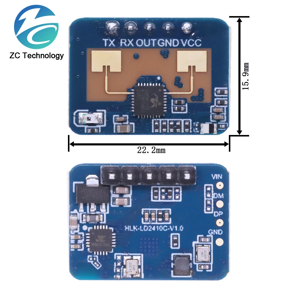 LD2410C 24GHz 인체 감지 센서 HLK-LD2410C 24G 밀리미터파 레이더 센서 모듈 비접촉 심박동 모션 감지
