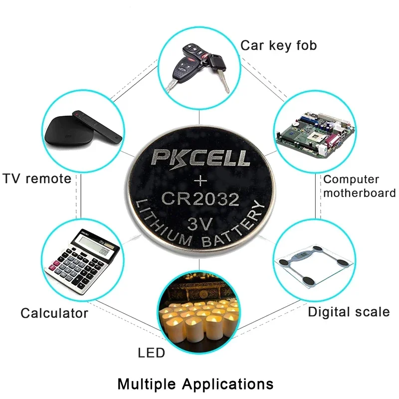 25-100pcs CR2032 3V Lithium Button Cell Coin Battery for Computer Motherboard Car Remote Control DL2032 Cr 2032 KCR2032 ECR2032