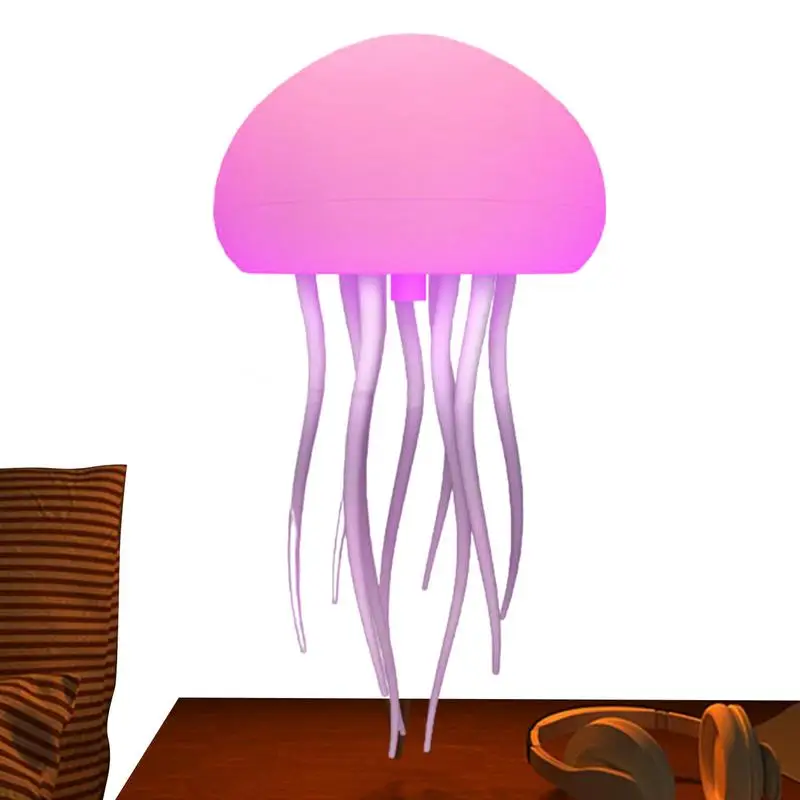 Atmosphere Night Light Voice Control Type-C Charging Jellyfish Night Light RGB Gradient Atmosphere Lamp Home Bedroom Decor Light