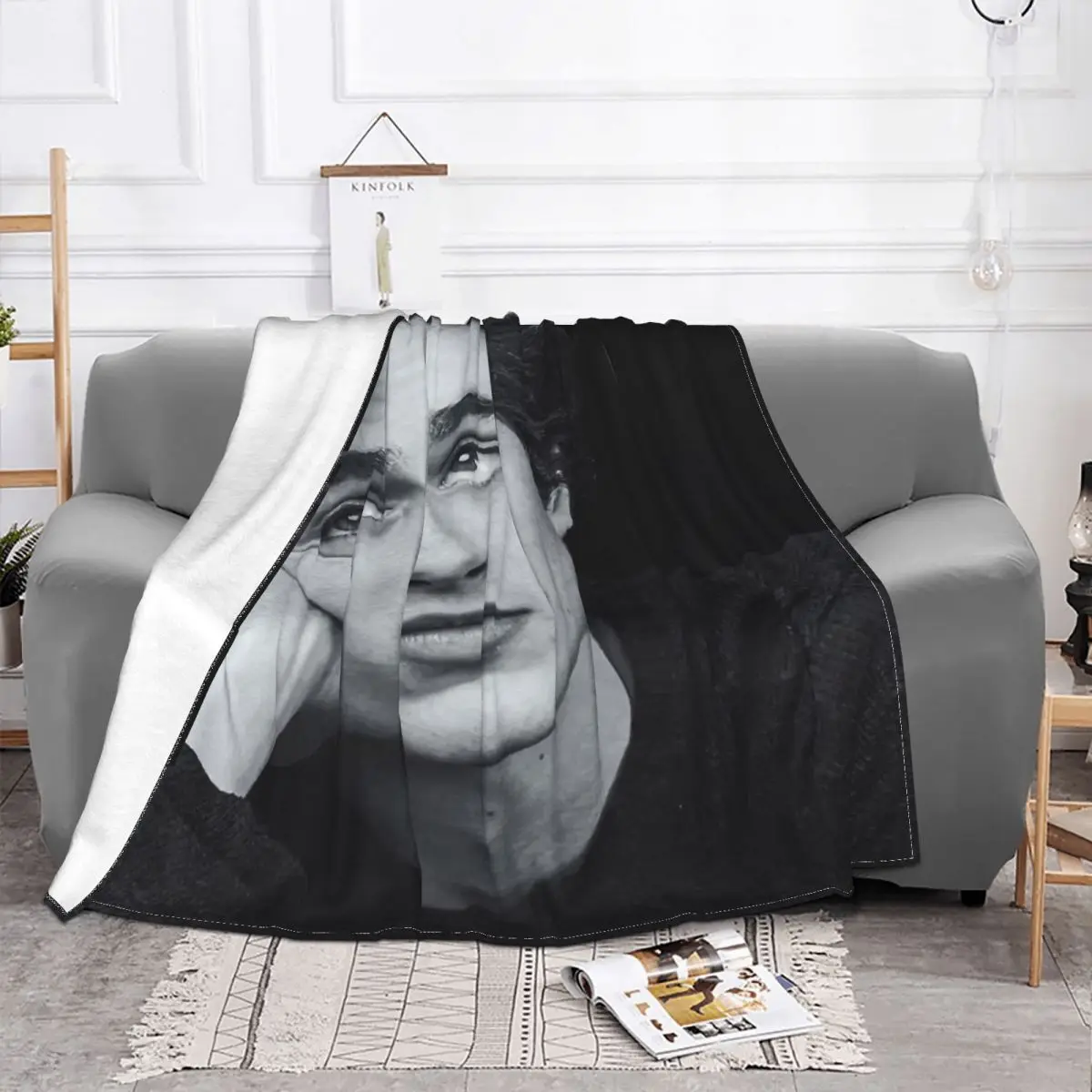 Timothee Chalamet Black And White Plush Knee Blanket Throw Blanket Blankets And Blankets Throw Blanket