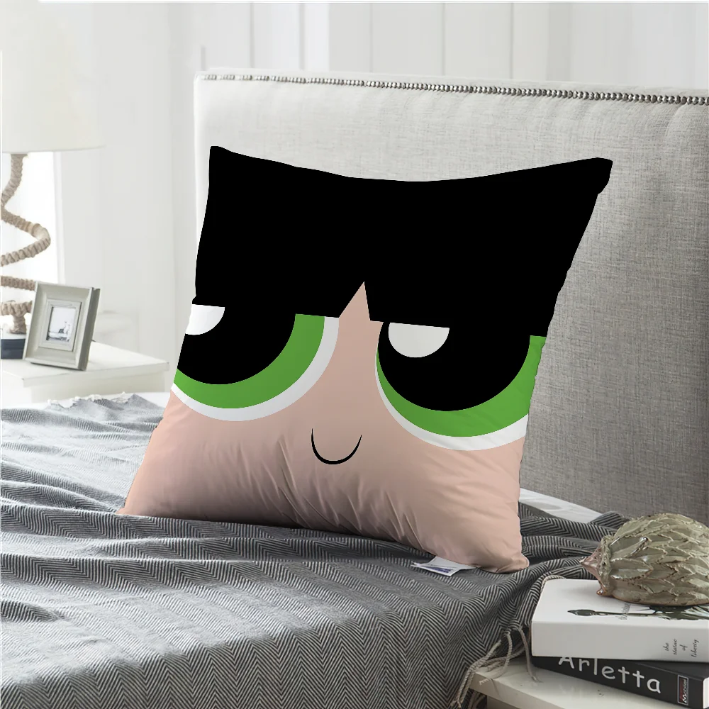 Cartoon The P-Powerpuff Girls Pillow Case Living Room Headboard Bedroom Office Cushion Cushion Sofa Nap Time