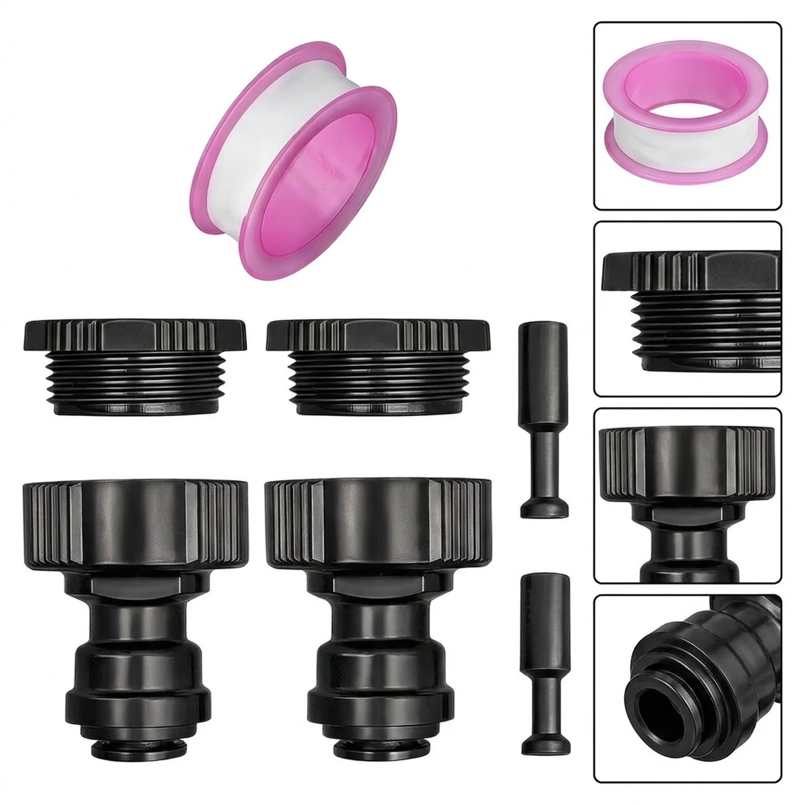 8mm Push In Fittings for Microtubing Compatible with Standard Drip Lines and Spray Systems with Sealing Block Integration