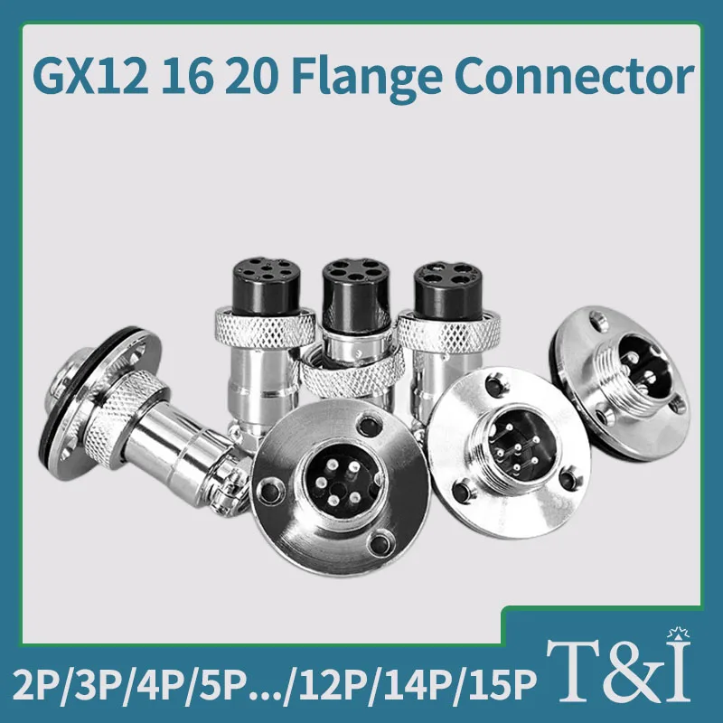 5/10 Sets GX12 GX16 GX20 Flange Butting Type 2/3/4/5/6/7/8/9/10/12/14/15 Pin Male&Femal  Aviation Plug &Socket Connectors Copper