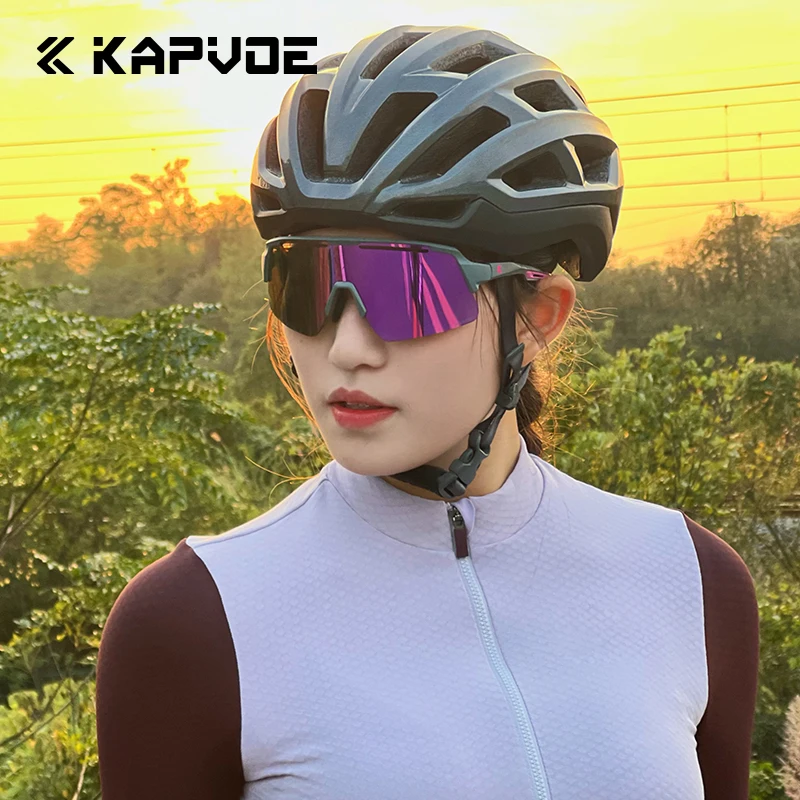 KAPOVE Anti-fog Sports Photochromic Cycling Eyewear MTB Cycling Sunglasses UV400 Ultraviolet Light Men Women Bicycle Glasses