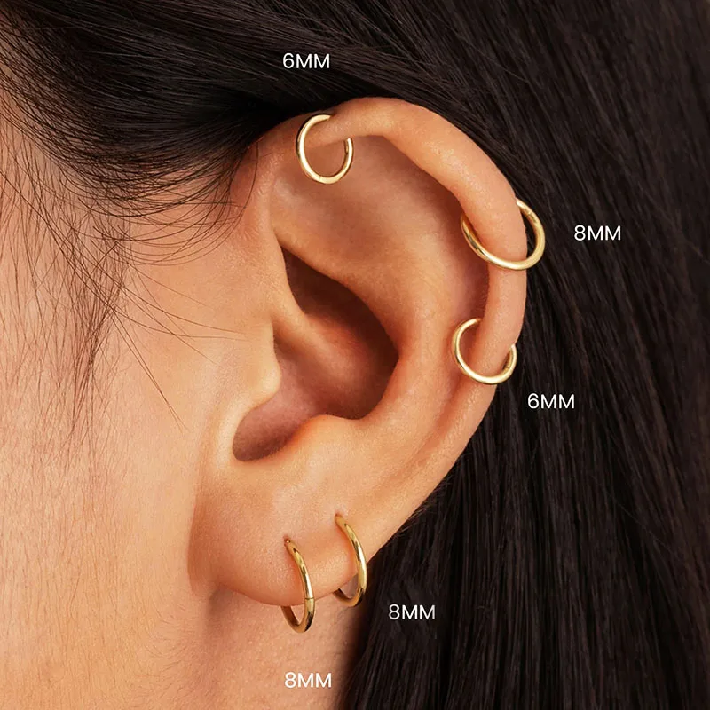 Piercing Stainless Steel Hoop Earring Women 1PC Helix Tragus Daith Snug Lobe Rook Ear Bone Nose Body Piercing Boucles d'oreilles