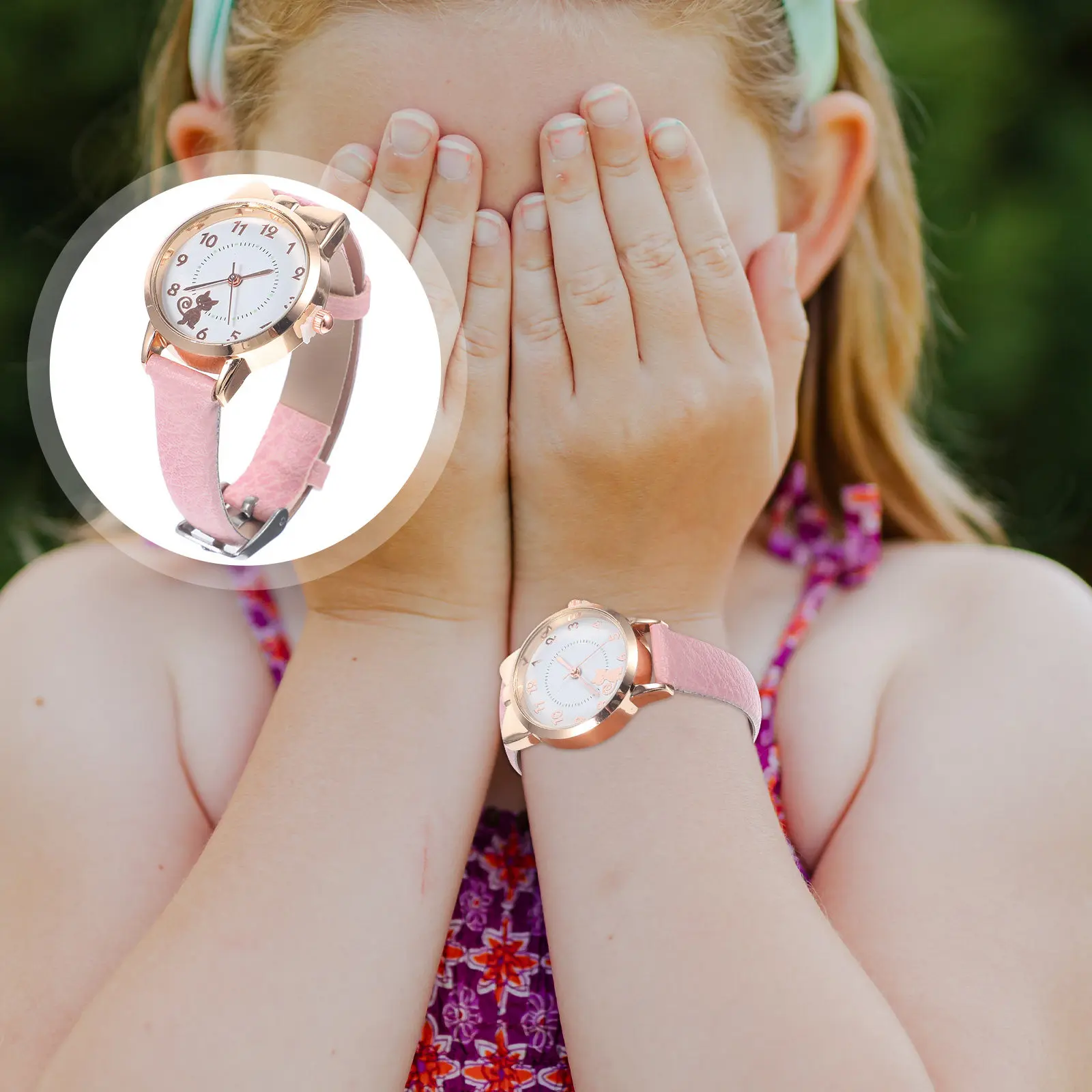 1Pcs Watches for Fashionable Analog Watch with PU Strap Accurate Quartz Movement Cute Cartoon Style Wrist