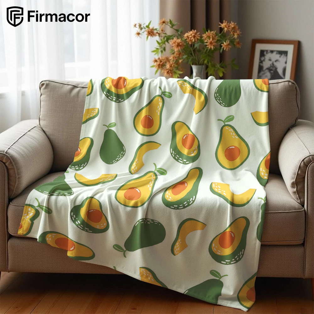 Avocado Print Lightweight Microfiber Soft Christmas Fleece Blanket Warm Cozy Throw for Bed Sofa Office Travel All Season