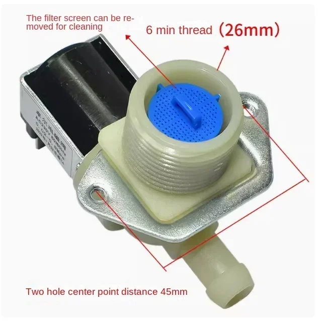 Universal ice machine water inlet valve AC220V solenoid valve plastic 6 points water flow switch water supply valve