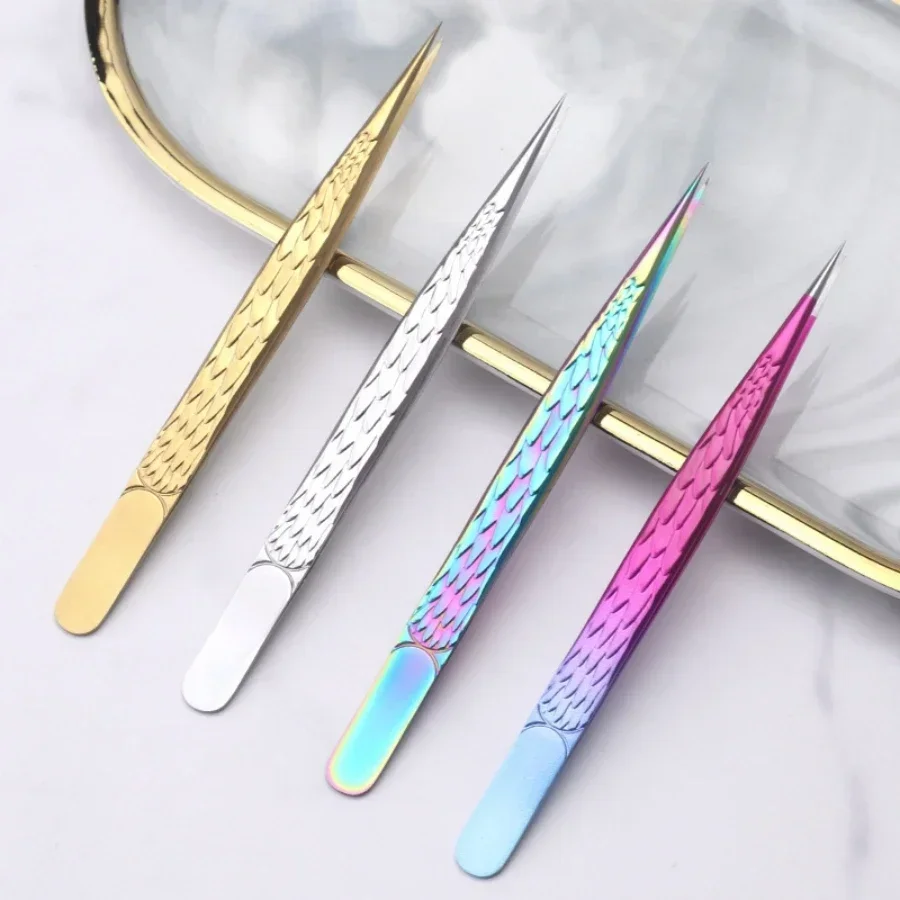 Tweezers Lash Tweezers Pointed Blackhead Remover Tip Tweezers 1pc Straight Pointed Isolating Tweezers Eyelash Extensions