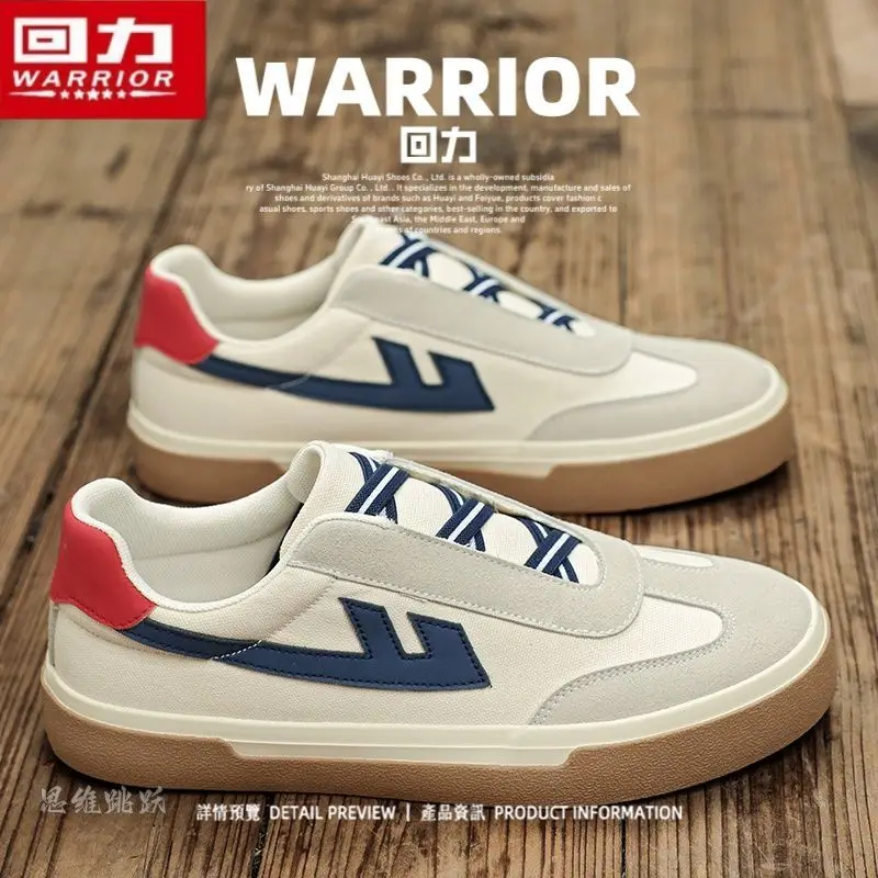 

Warrior Original Brand Men's Vulcanized Shoes Fashion Lightweight Low Top Canvas Shoes for Men Denim Sneakers High Quality