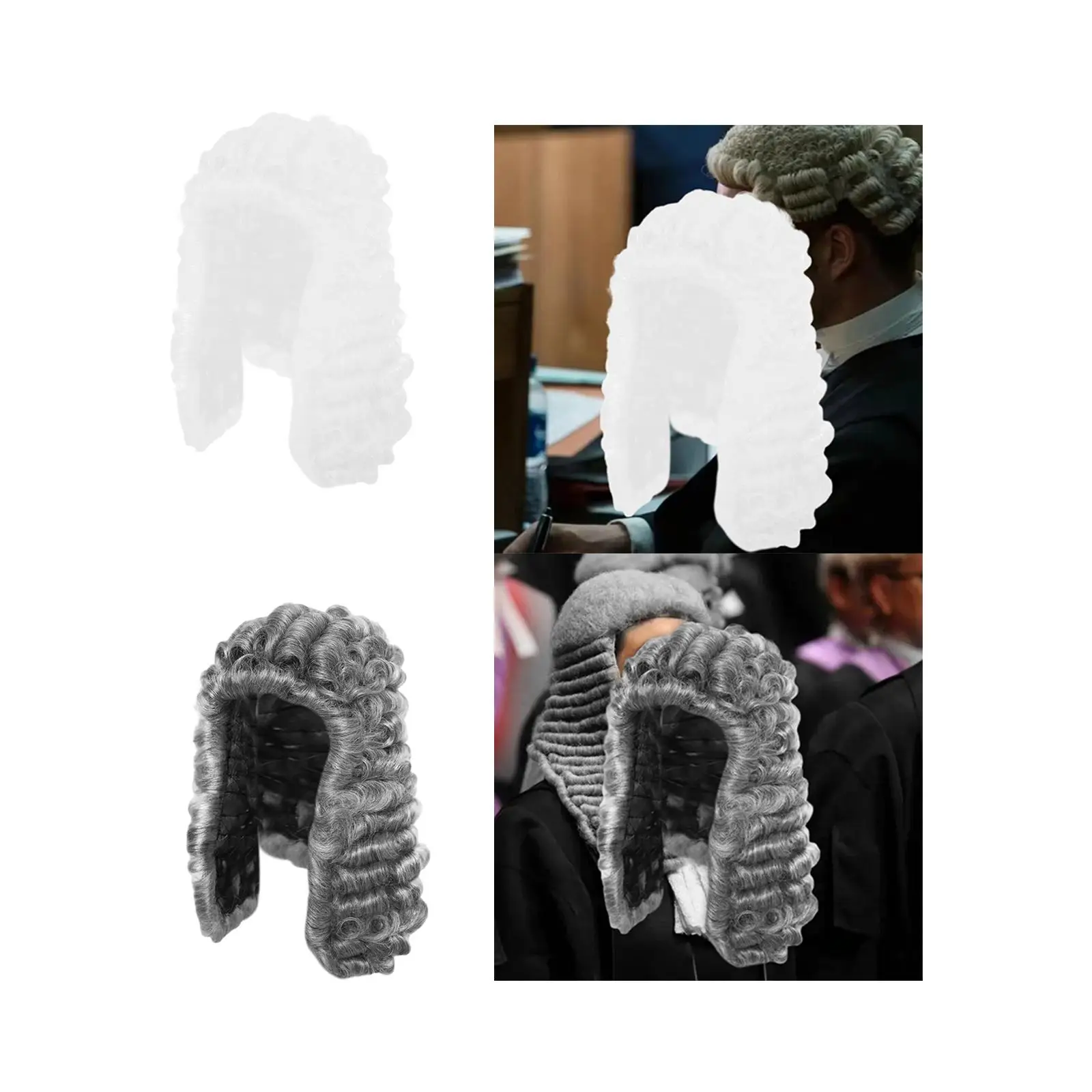 Perruque coloniale, perruque de Cosplay, perruque rétro douce réglable pour adulte, perruque longue ondulée pour Costume d'homme, accessoires pour fêtes à thème