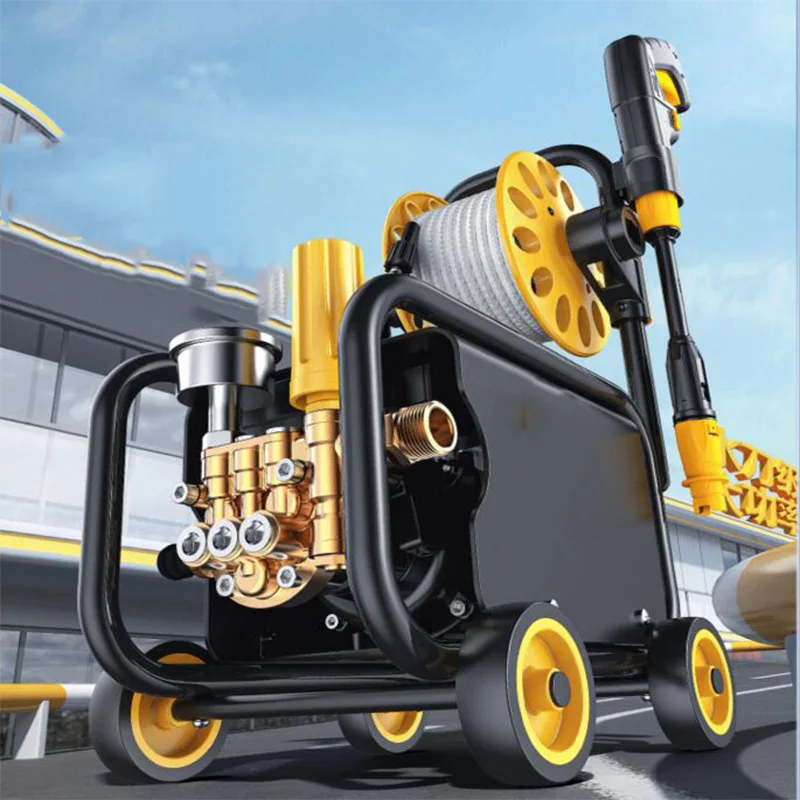 Household Car Wash Machine 220V High-pressure Water Pump High-power Cleaning Brush Water Gun Powerful Floor Scrubber
