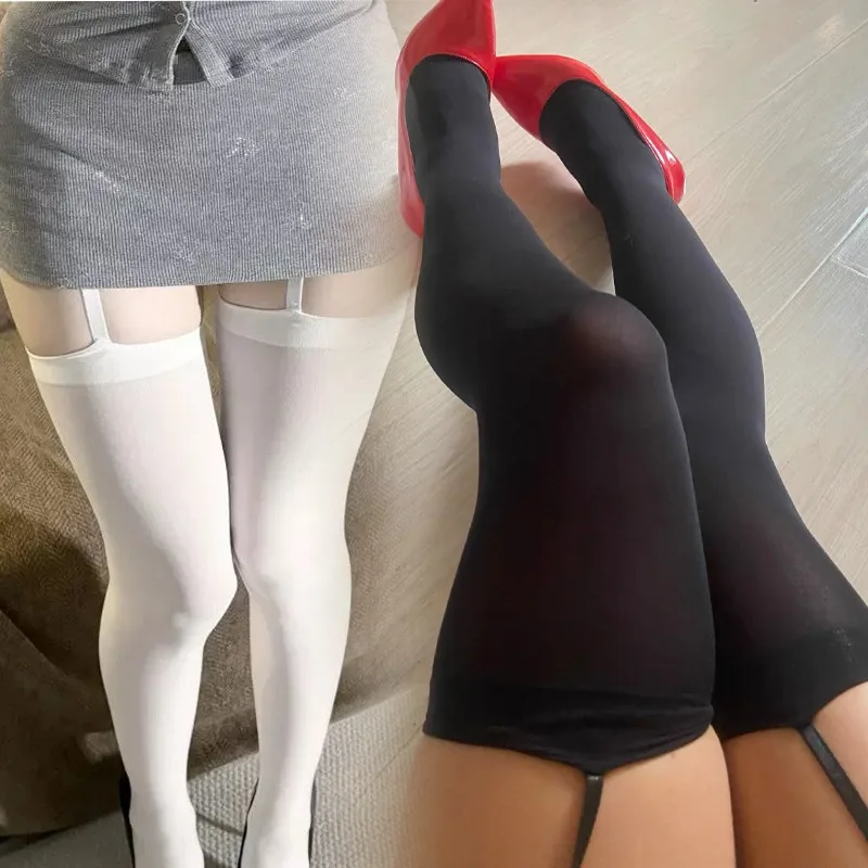 

1/2pairs Y2K Lolita Suspender Stockings Thigh High Socks for Women JK Harajuku Over The Knee Garter Stockings for Cosplay Party