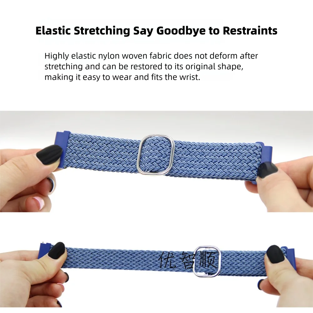 Nylon Elastic Woven Strap For Redmi Watch 3 Youth Version Quick Release Metal Buckle Fashion Adjustable Watch Band Men Women