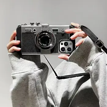 Kožené pouzdro s 3D retro kamerou Emily v Paříži pro iPhone 11 13 14 15 Pro Max 12 Mini XS XR X 7 8 Plus SE 2022 Příslušenství k iPhone 8 nejlepší prodej Pouzdro na telefon Emily v Paříži - №2