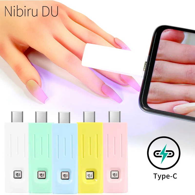 Mini Handheld Nail Dryer Lamp, Lanterna para Gel Polish, Secagem rápida, Carregamento USB, Máquina do secador de unhas, Manicure DIY Tools, 3 Pcs, 1Pc