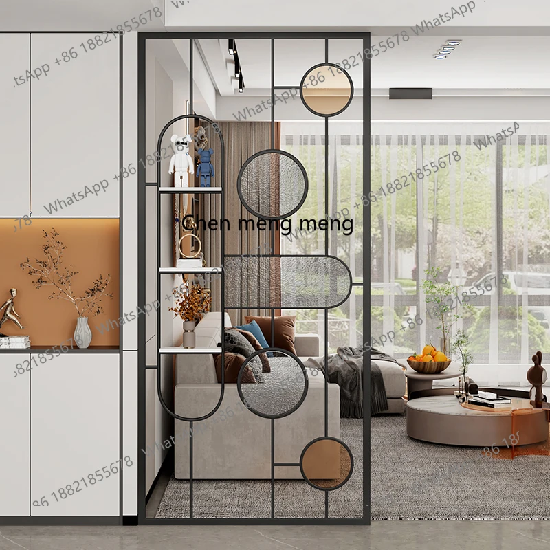 Stainless steel screen simple modern wrought iron partition dining room partition entrance living room