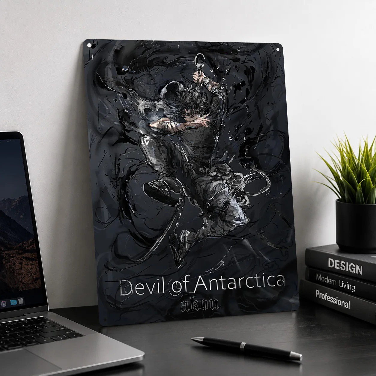 Devil of Antarctica Shadow Slave 3D Printed Texture Poster Personalized Wall Art Retro Metal Tin Signs for Home Decor Ornaments