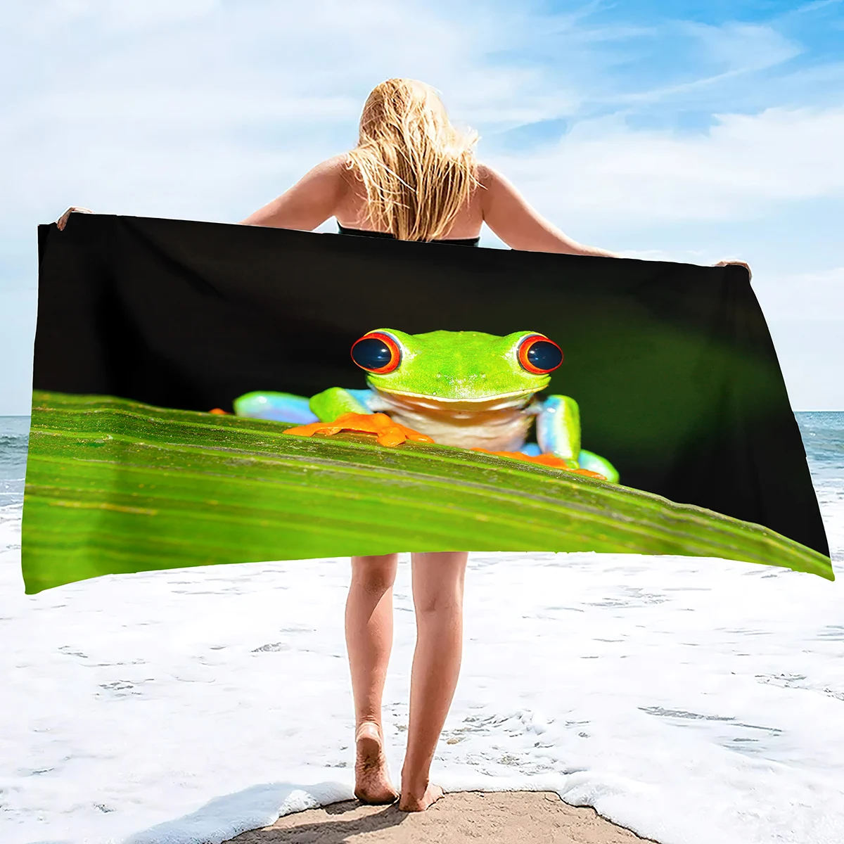 

Frogs Beach Towel Quick Dry Towel Cute Beach Towel Microfiber Beach Towels for Pool Travel Swimming Camping Backpacking