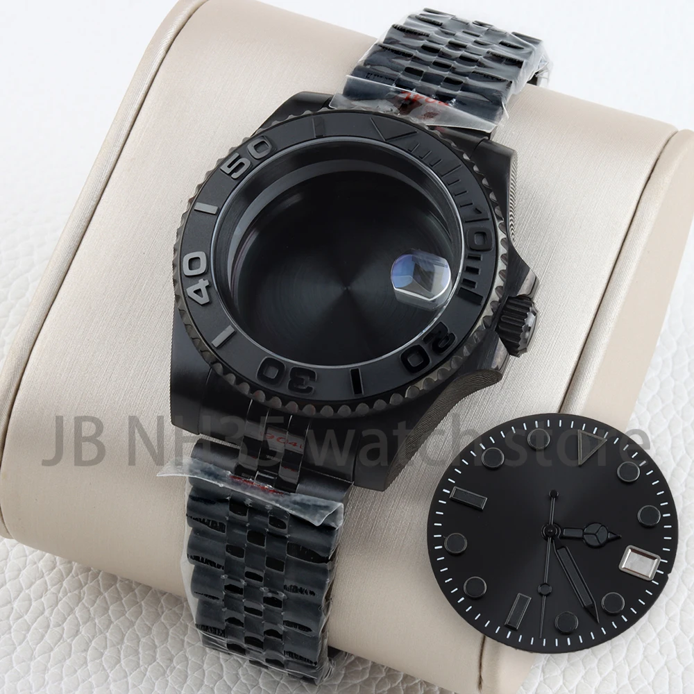 

Blue Luminous 28.5mm Watch Dial Hands 40mm Watch Case Sapphire Jubilee Bracelet for Yacht-Master NH35/NH36 Movement Watch Parts