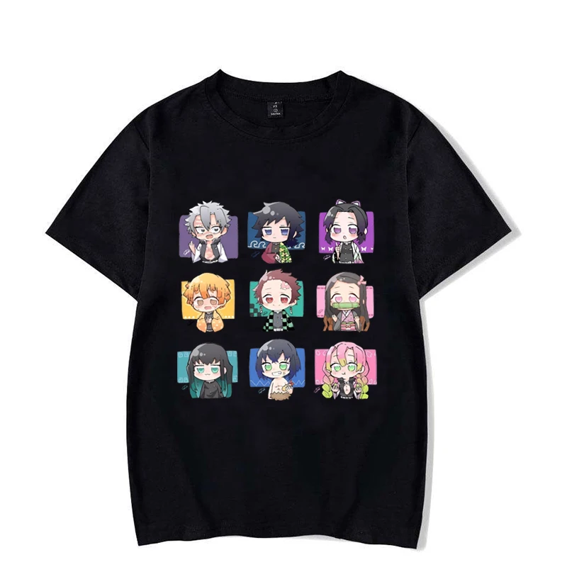 new anime Kamado Tanjirou Kamado Nezuko Kanroji Mitsuri cartoon Print T-Shirt women Loose Short Sleeve female casual shirt Tees