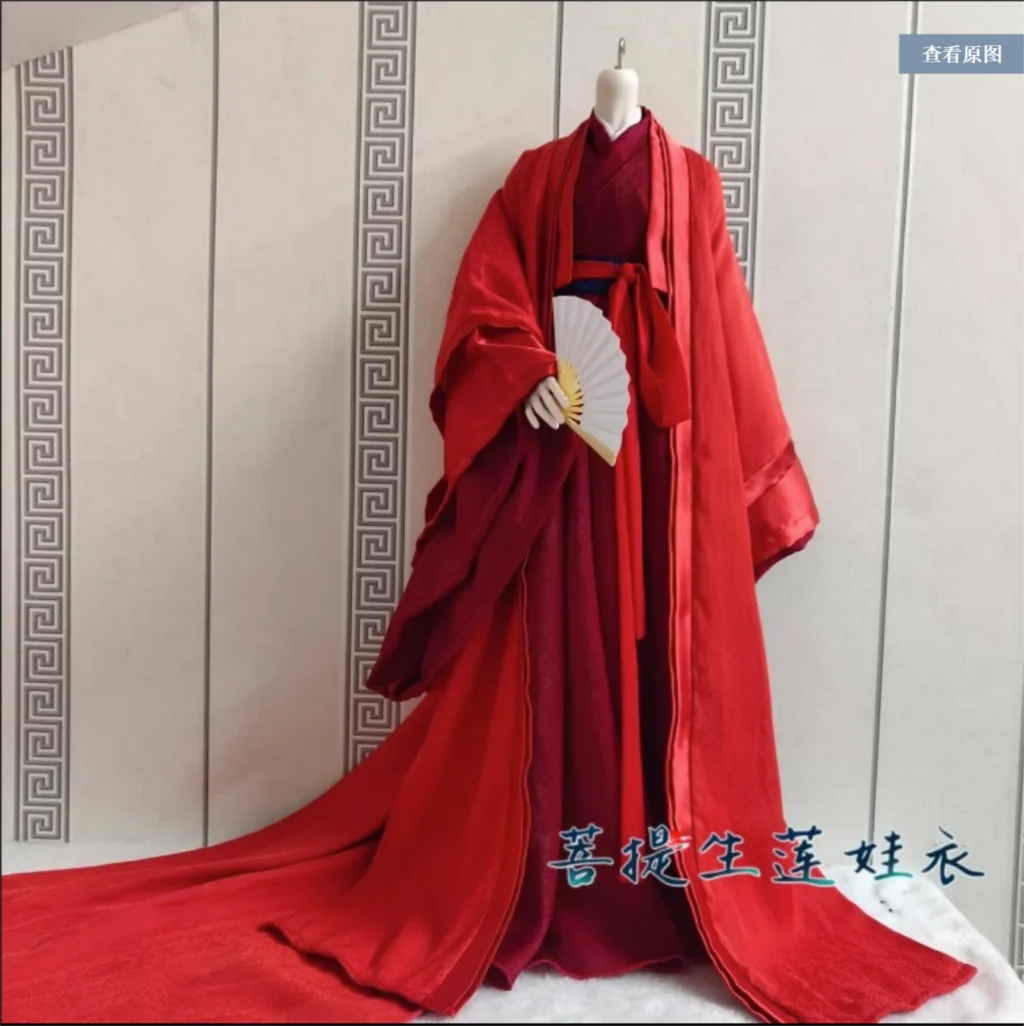 customize 1/6 Male Chinese Ancient Classical Tradition Red Dress for 12inch bjd Action Figure Model