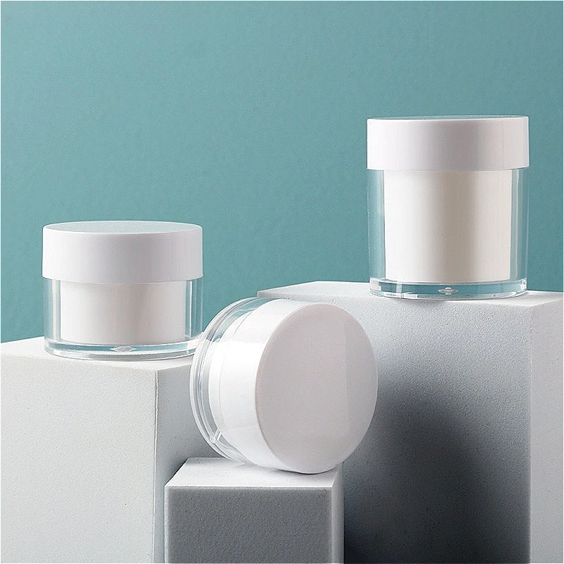 

15g 20g 30g 50g PS Plastic Double Wall Cream Jars, Empty Eye Cream Pots, Refillable Face Cream Containers for DIY Skincare