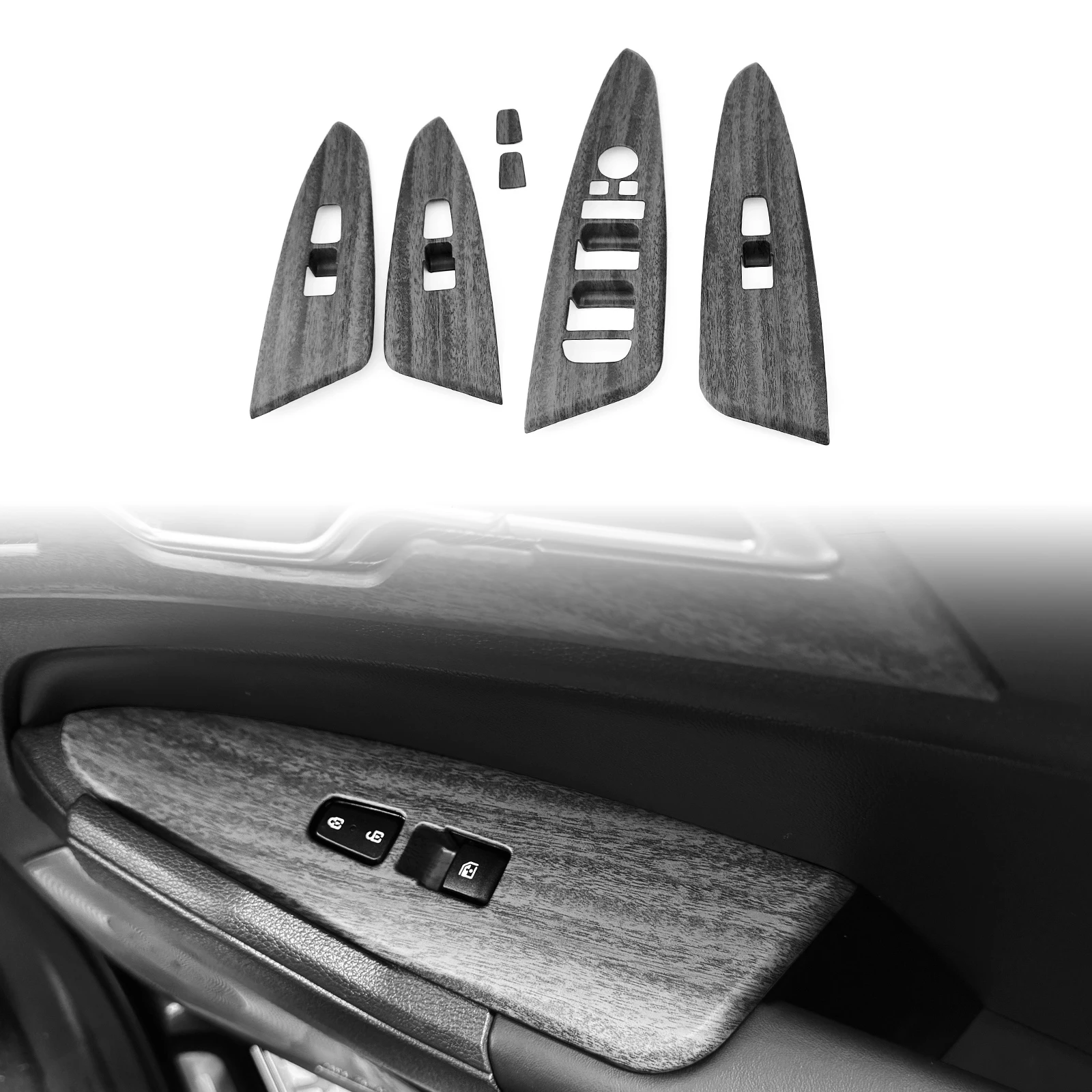 Couvercle de garniture de panneau de boutons de commande de lève-vitre de voiture, Grain de bois, pour Kia Sportage NQ5 2022 2023, Version européenne