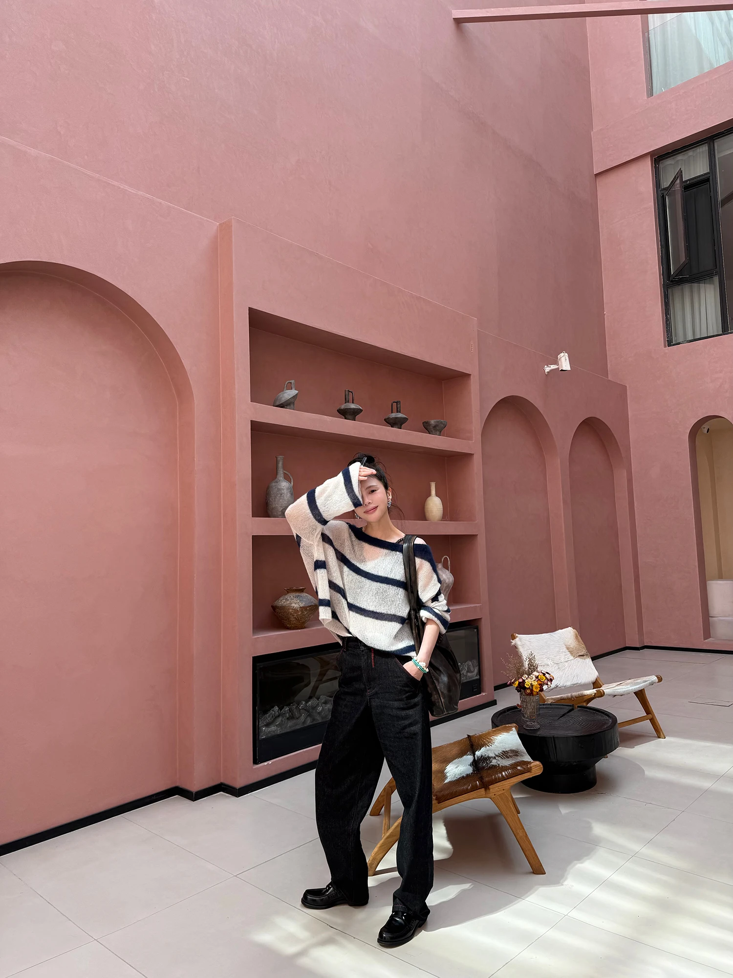 

Женские джинсы-клеш в стиле ретро, свободного кроя, из хлопка, с завышенной талией, цветные, износостойкие, модель ASM ANNA