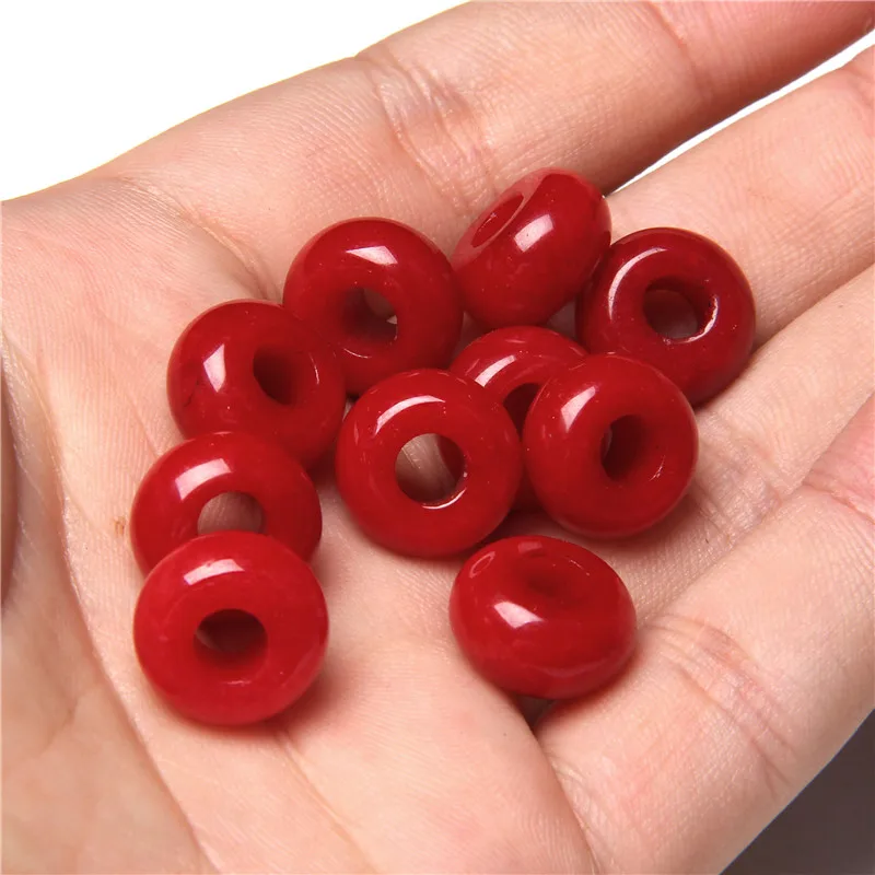 Kamień naturalny Big Hole Bead wisiorek kształt liczydła biżuteria akcesoria naturalny kwarc Jadeit Opal urok do robienia kolczyków DIY — zdjęcie 5