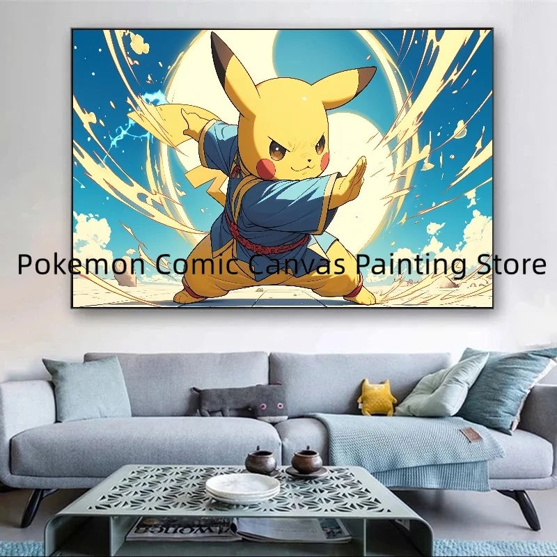 Japanese Pokemon Surrounding Cartoon Wall Stickers and Posters for Bedroom Decoration High Quality Pictures Decoration Home