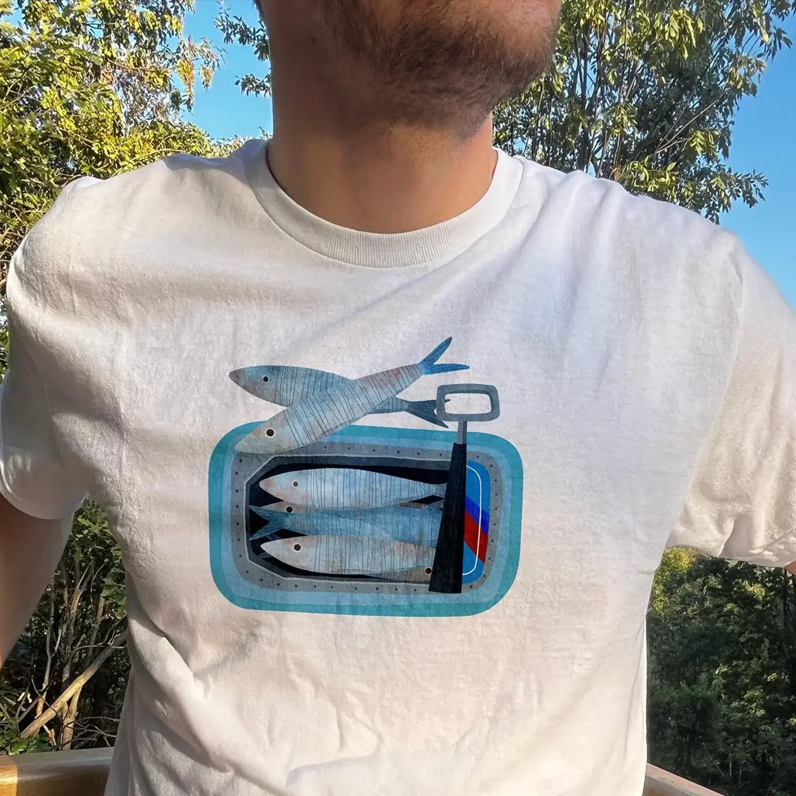 Tinned Sardines T Shirt Vintage Coastal Aesthetic French Riviera Style vintage Washed designer clothes Unisex