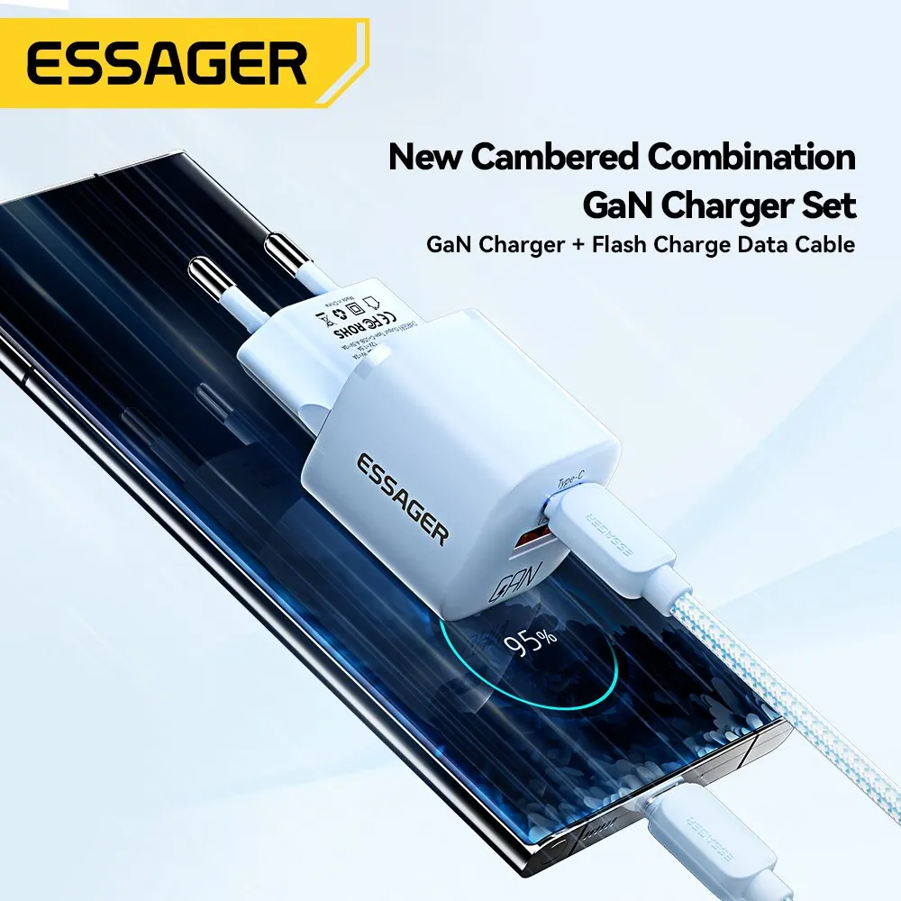 Essager 20W GaN USB C 타입 충전기 PD 빠른 충전 전화기 QC 3.0 고속 충전기 아이폰 14 13 12 11 프로 맥스 미니 아이패드용 충전