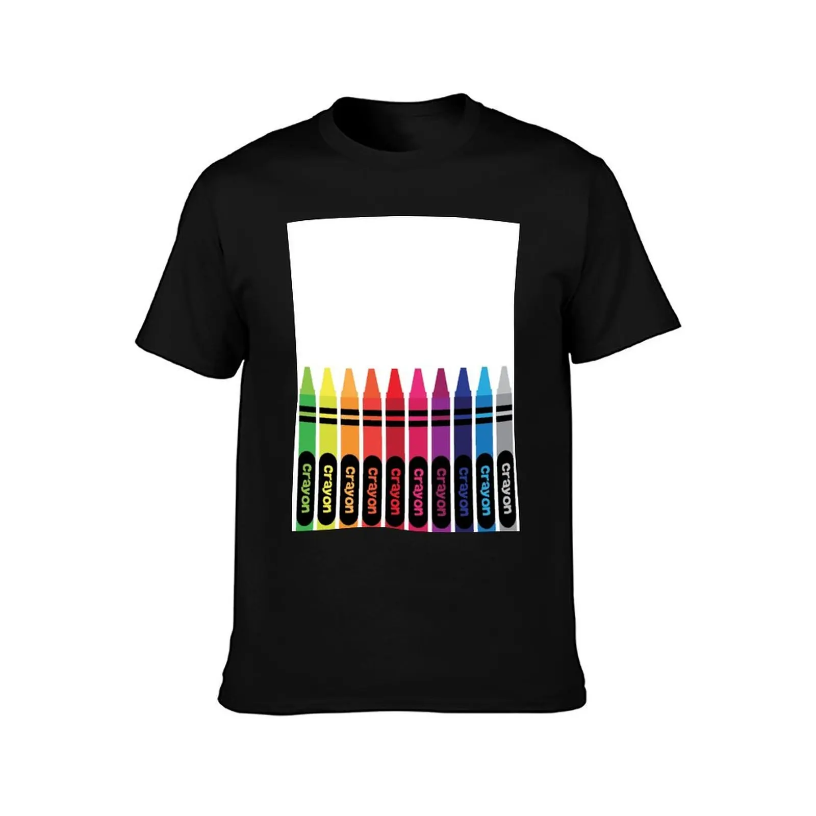 Wax Crayons T-Shirt Plus Size Basic Short Sleeve Top T-Shirt