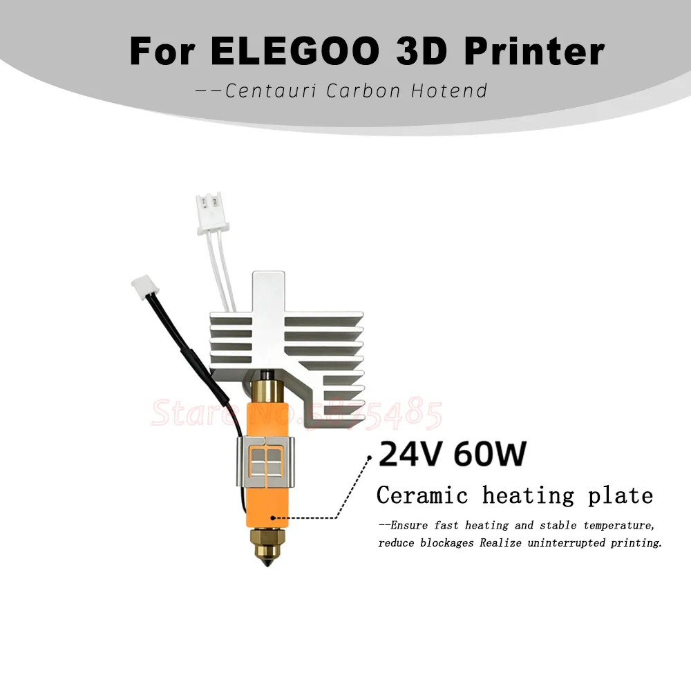 For Elegoo Printer Parts Hot End Kit For Centauri Carbon Ceramic Heating Plate High Thermal Conductivity Hardened Steel Nozzle