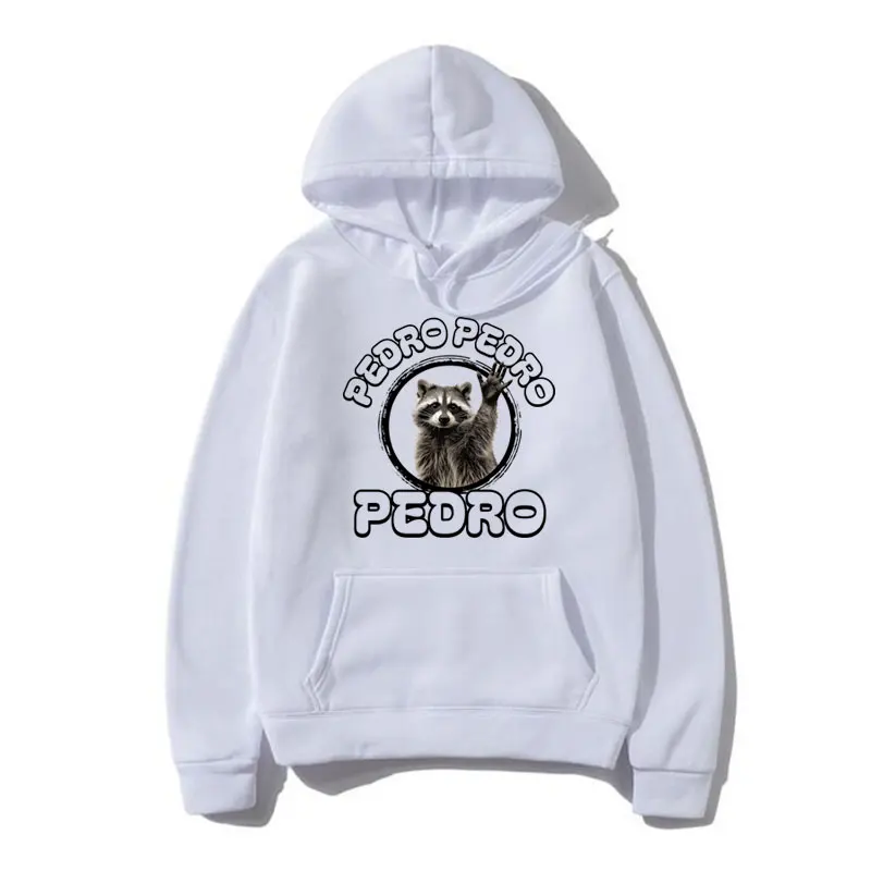 Ontmoet Pedro De Dansende Wasbeer Hoodie Mannelijke Grappige Meme Vintage Sweatshirt Mode Oversized Harajuku Hoodies Pullover Mannen Vrouwen