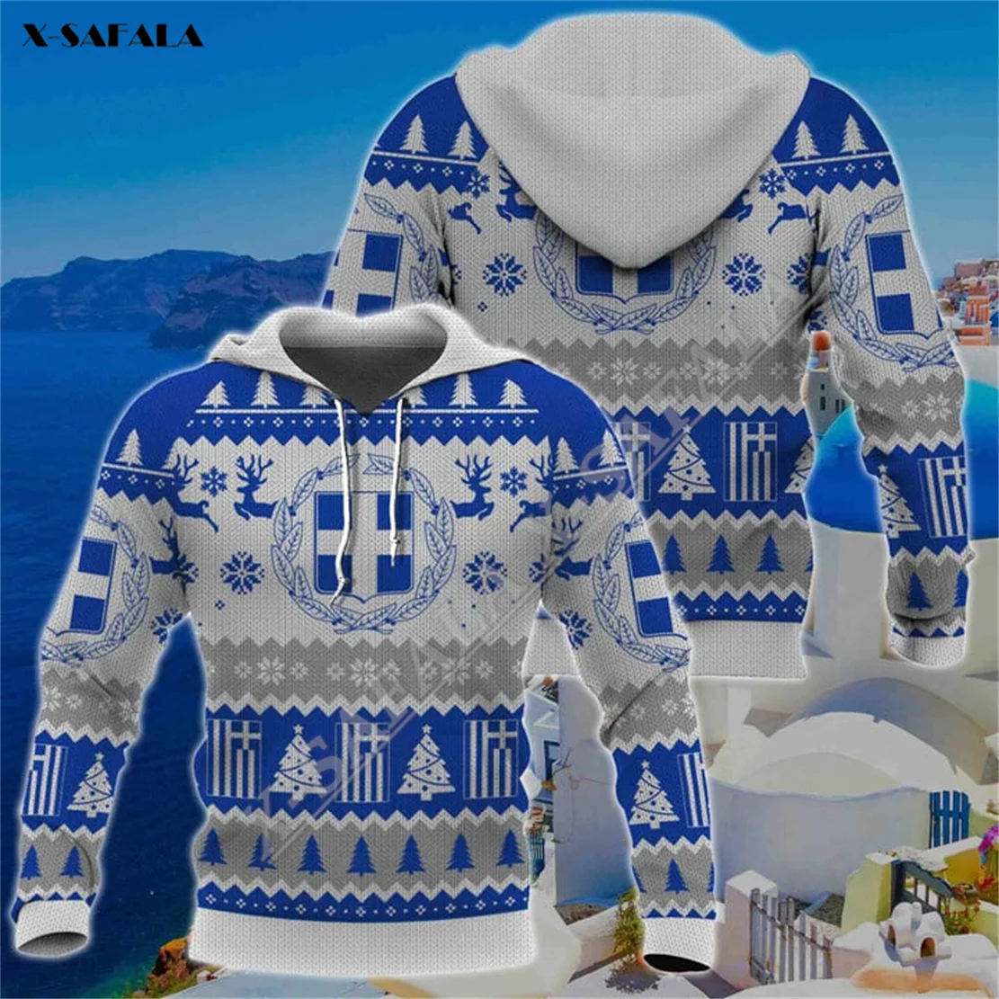 

Greece Ugly Merry Christmas Gift Flag 3D Full Print Zipper Hoodie Men Pullover Sweatshirt Hooded Jersey Tracksuits Outwear Coat