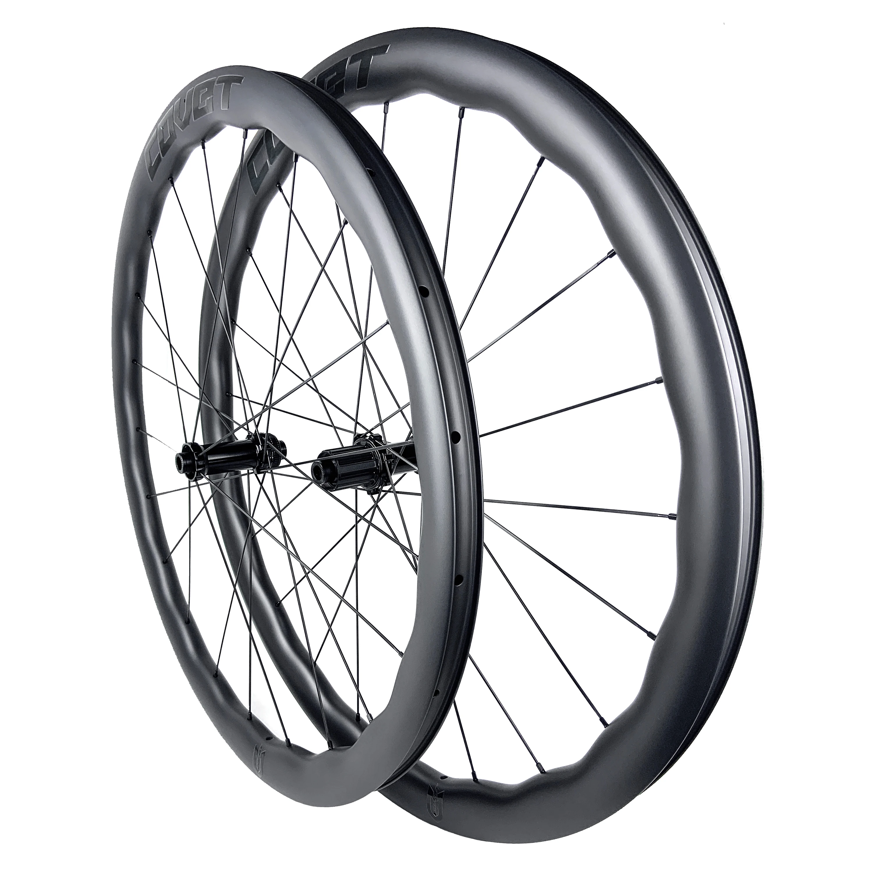 COVET Ultralight 1250g Road Disc Wave-Like Carbon Wheelset 43 52mm Rim Ratchet System 36T HUB Wing 20 Spoke bike wheelset