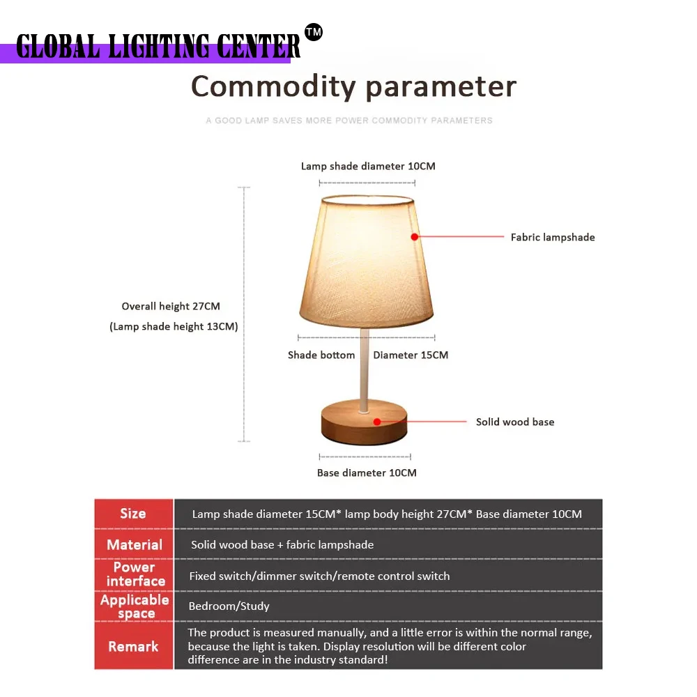 ตกแต่งบ้านตารางโคมไฟไม้ห้องนอนโคมไฟข้างเตียงสร้างสรรค์ขนาดเล็ก Night Light LED โรงแรมบาร์ห้องนอนโคมไฟตั้งโต๊ะ