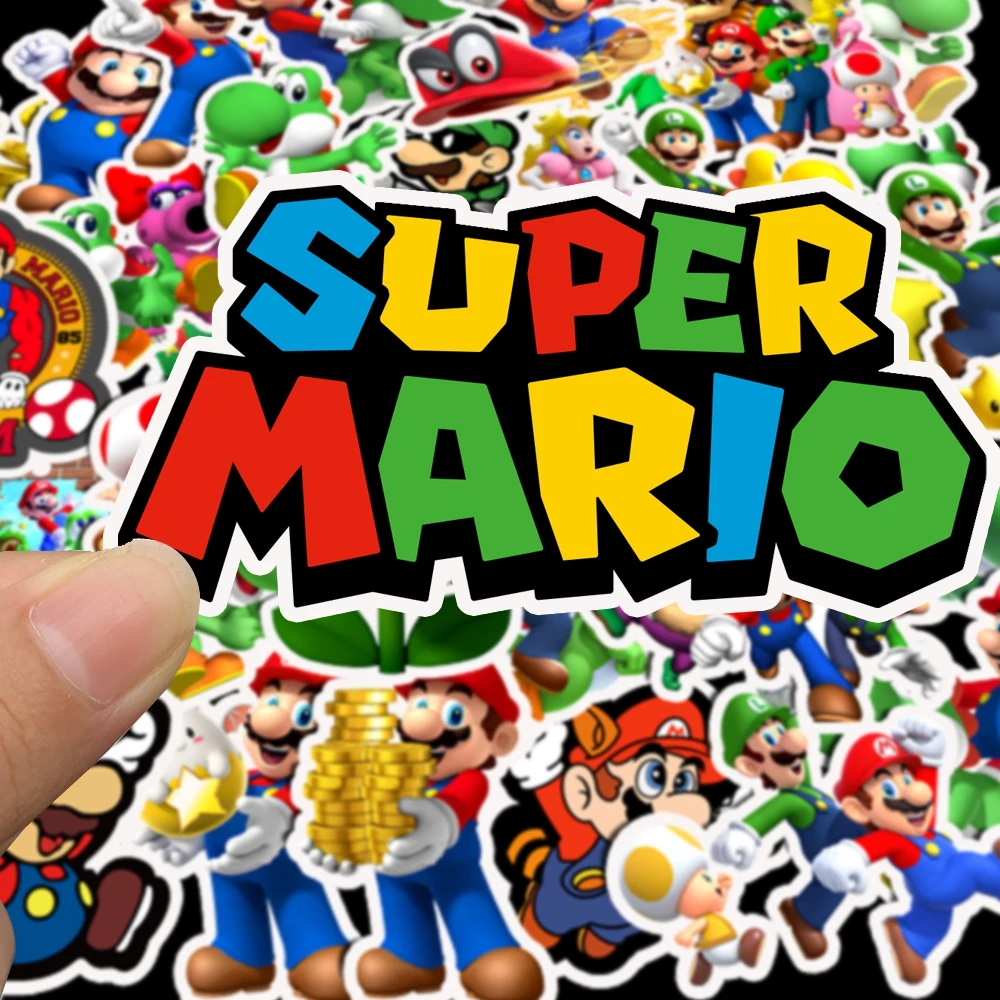 10/30/50PCS Super Mario Bros Cartoon Sticker DIY Phone Laptop Luggage Skateboard Graffiti Decals Fun for Kid Gift