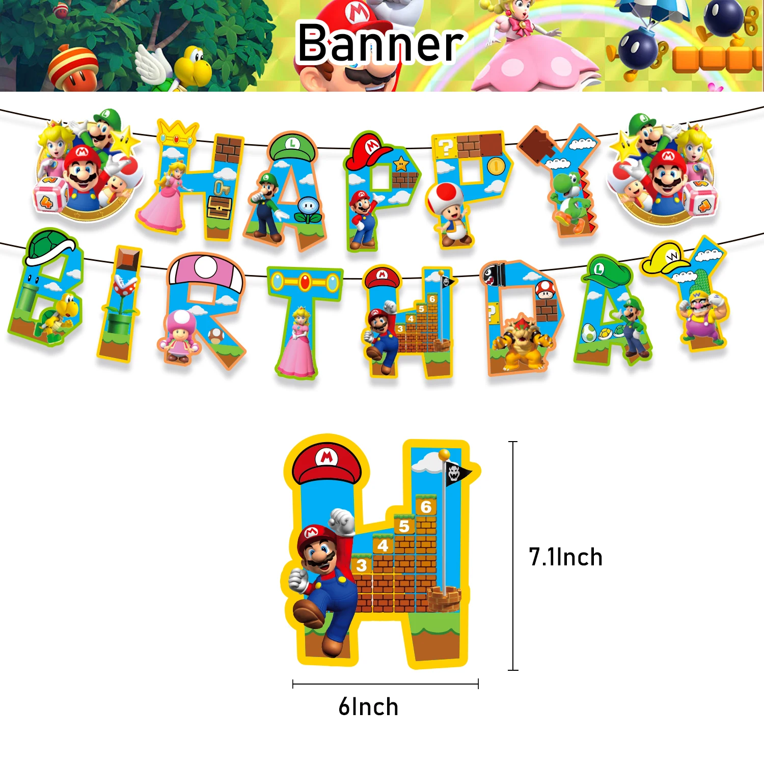 New Mario Birthday Decoration Cartoon Super Bros Party Supplies Kids Disposable Tableware Stickers Plate Balloons