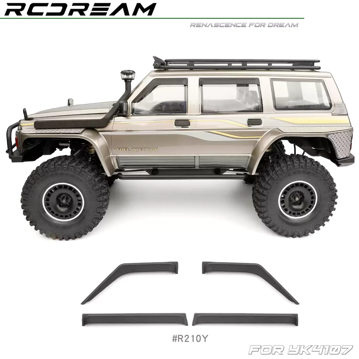 YIKONG YK4107 RC Remote Control Car Modification Mood Accessories Wading Hose Roof Guard Plate Rearview Mirror Rain Eyebrows