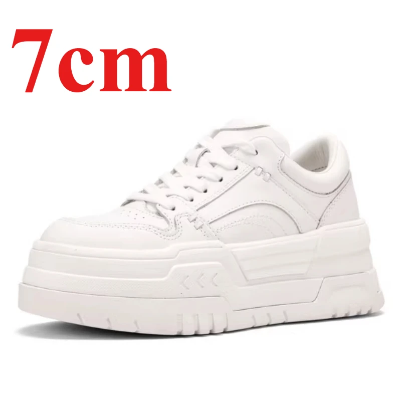 Thick Baseplate Shoes for Women's Height Increasing Shoes 7cm Thick Platform Comfortable Breathable Casual Sports Elevated Shoes