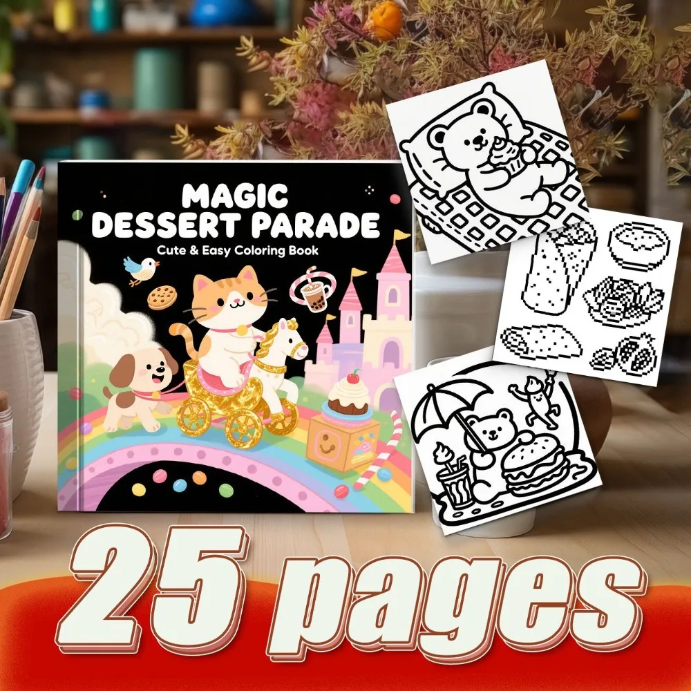 Adult Food Themed Coloring Book Relaxation Healing DIY Hand Account Exquisite Hand Drawn Food Line Art Ink Resistant