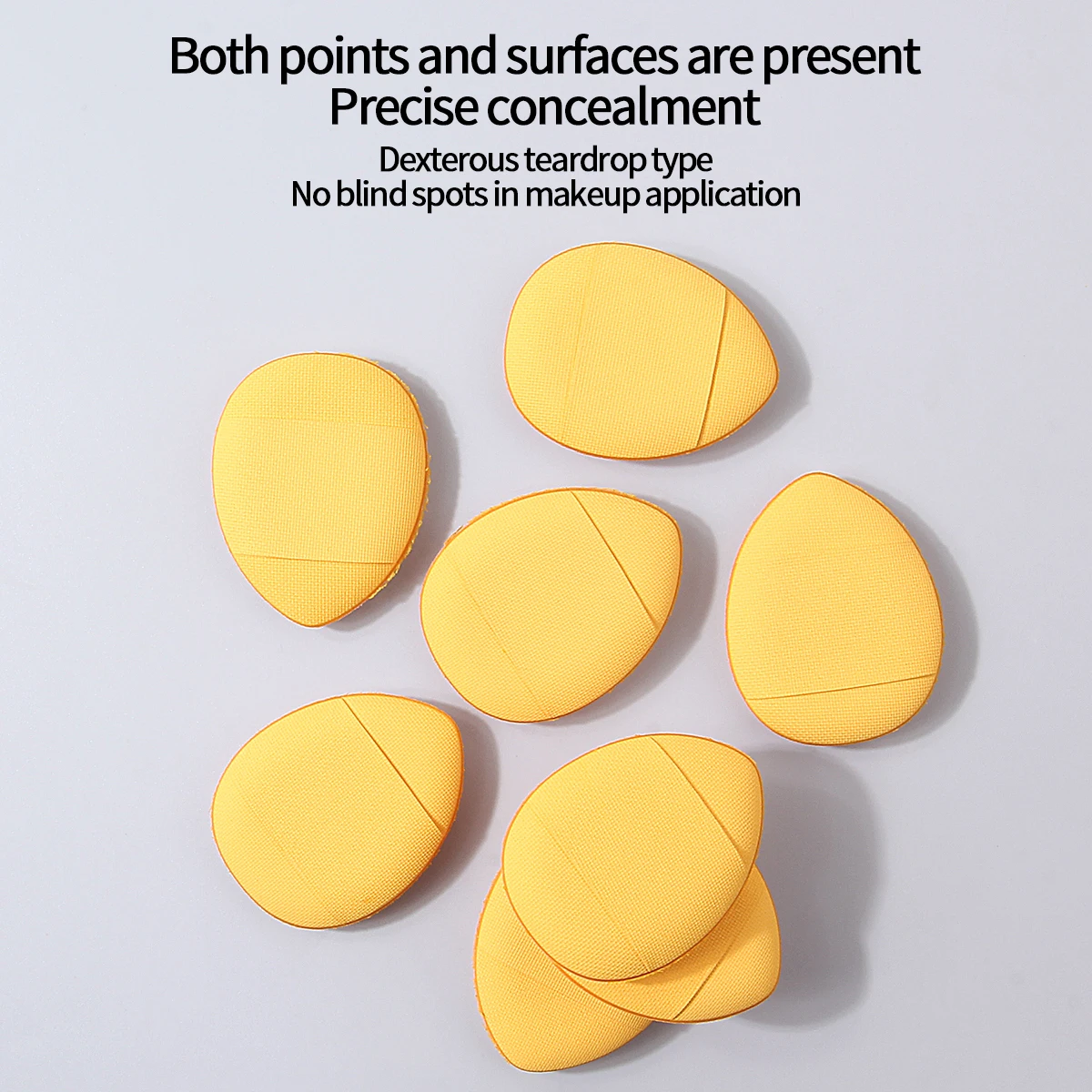 100 peças mini sopro de pó de dedo macio, dupla finalidade seca e molhada, não inclinada para colar em pó, sopro de pó de maquiagem com almofada de polegar