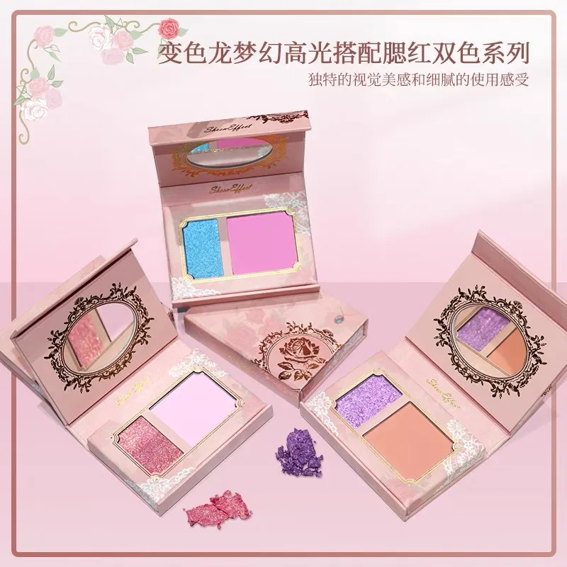 Sheeneffect Chameleon Two-tone Blush High Disc matte Pearl Blush Highlight